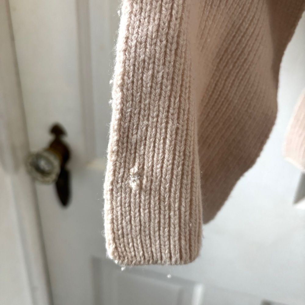 Brochu Walker Tie Front Ayla Striped Cardigan Sweater Cream Mauve Size S - Picture 11 of 15